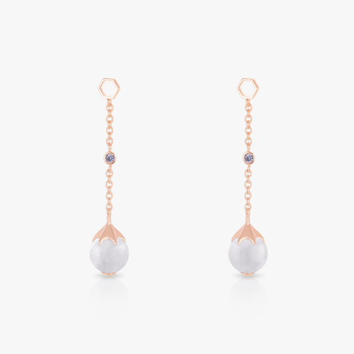 Jade Long Ear Drops (14K Gold) - Carrie K. 