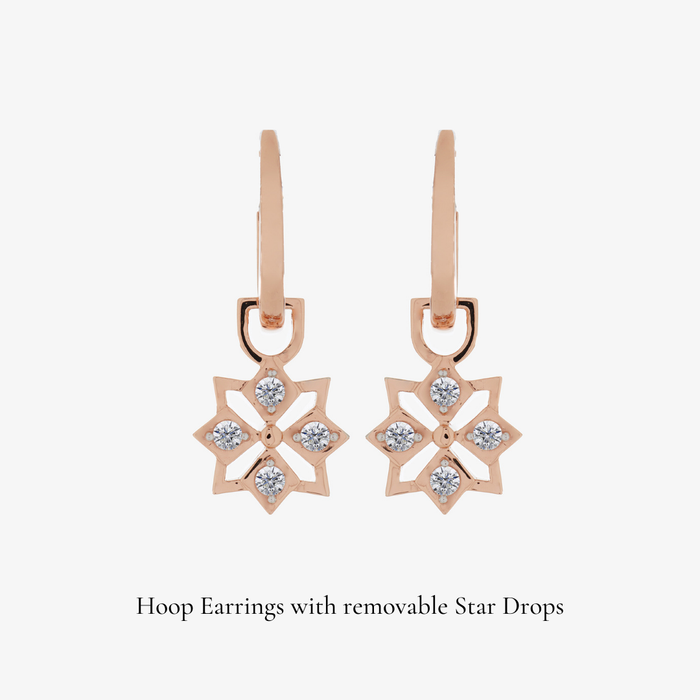 Star Mini Hoop Earrings (14K Gold) - Carrie K. 