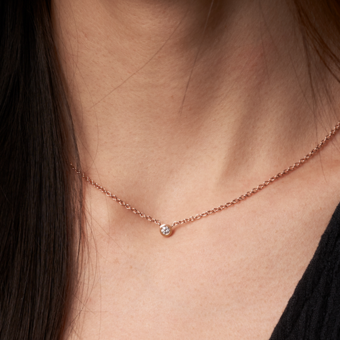 Star Mini Solitaire Necklace (9K Gold) - Carrie K. 