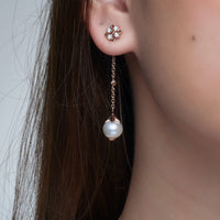 Pearl Long Ear Drops (14K Gold) - Carrie K. 