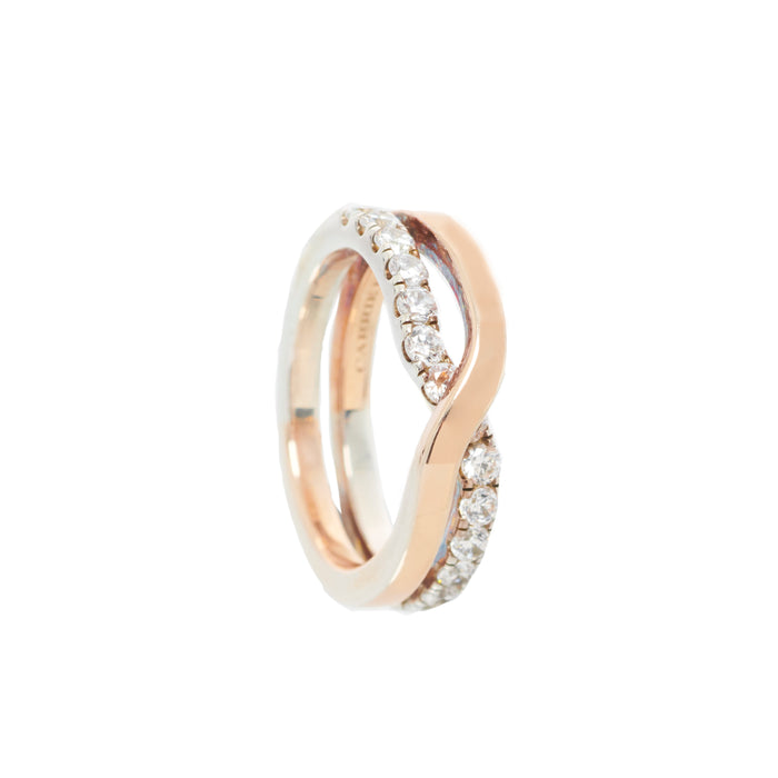 Infinity Ring II with Half Diamond Pave Ring - Carrie K. 