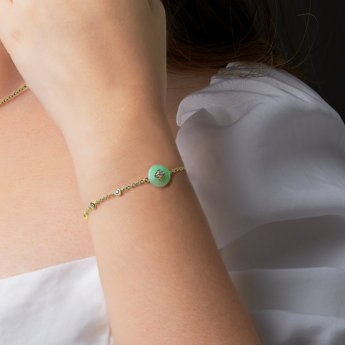 Blessings Jade Coin Bracelet (14K Gold) - Carrie K. 