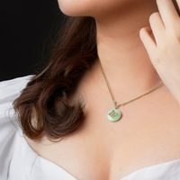Blessings Jade Coin Necklace (14K Gold) - Carrie K. 