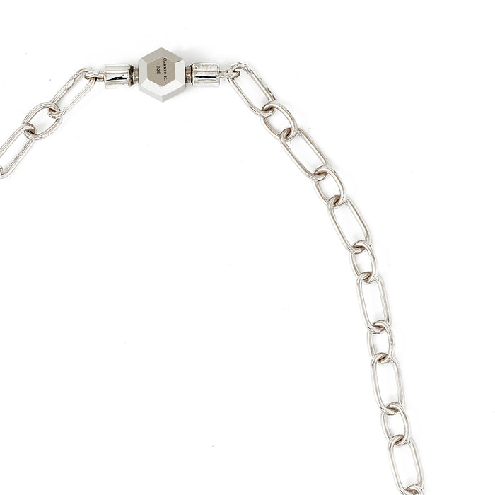 18k Saudi Gold Necklace Chain Hardware White Gold 16