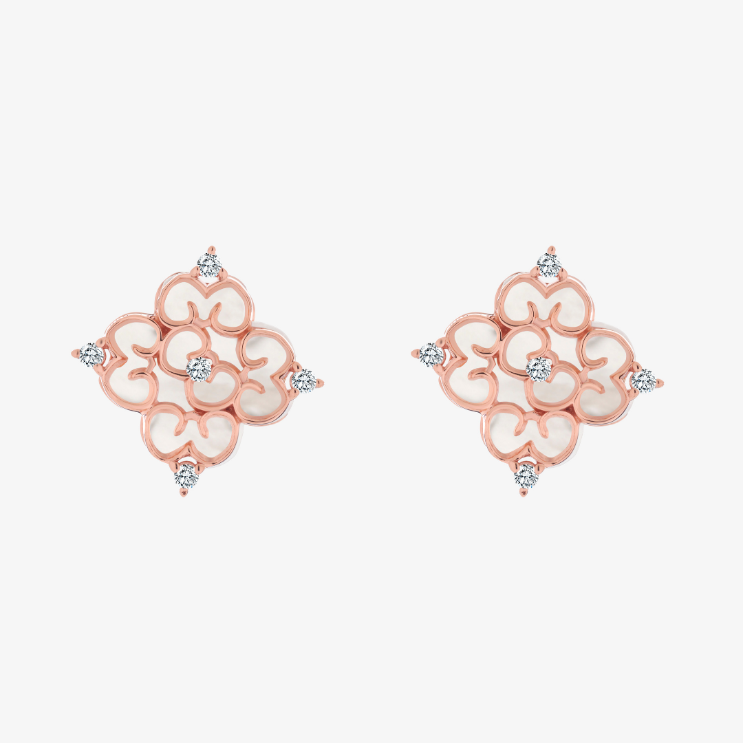 Blessings Mother of Pearl Studs (14K Gold) - Carrie K. 