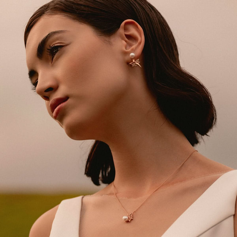 Pearl Star Necklace (9K Gold) - Carrie K. 