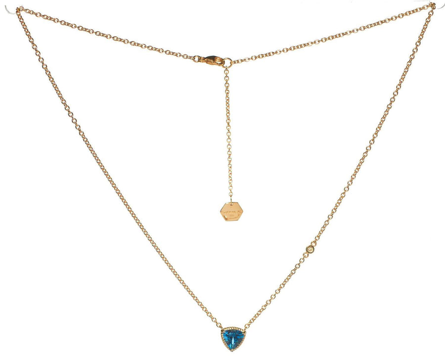 Trilliant Solitaire Necklace (9K Gold) - Carrie K. 