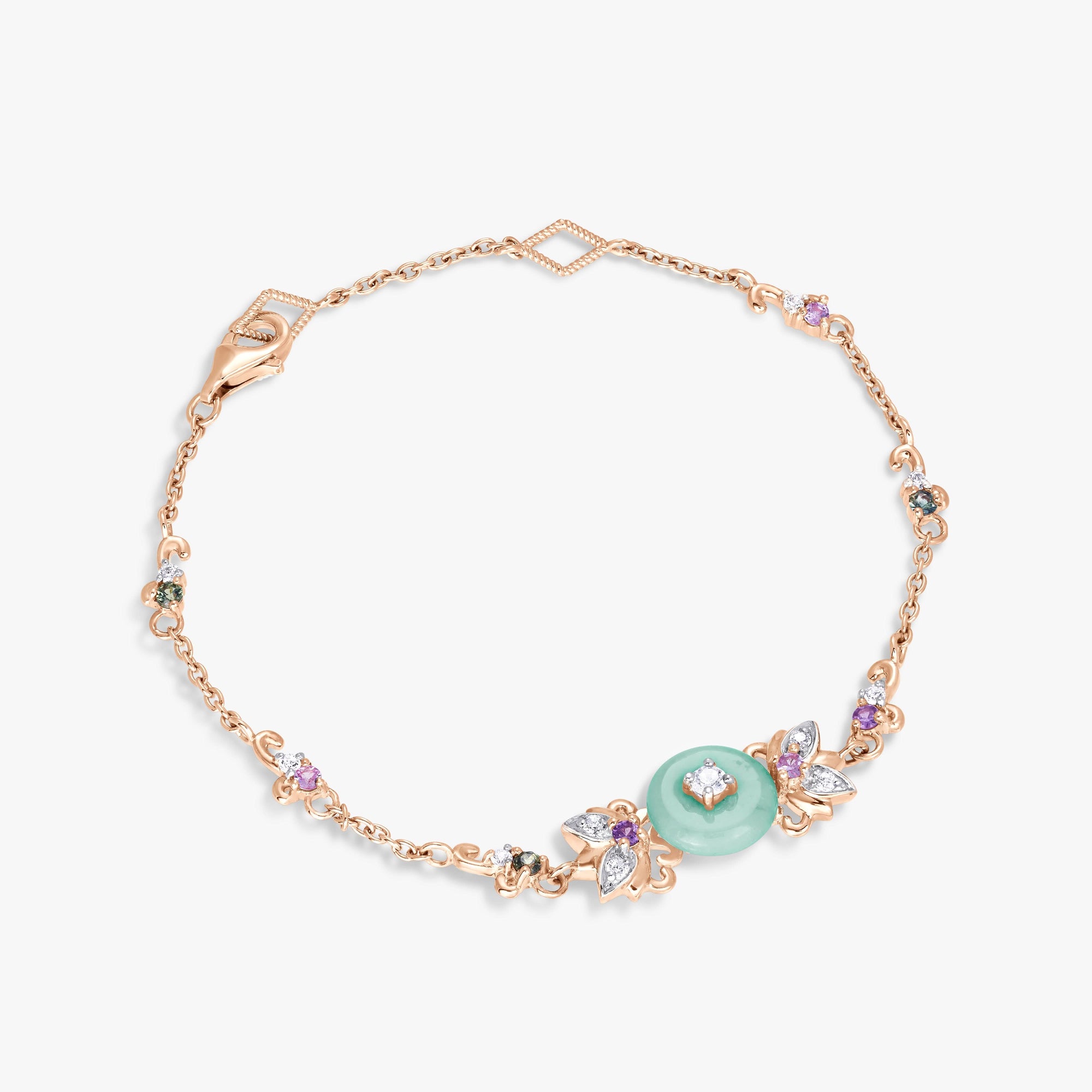 Lotus Jade Coin Bracelet – Carrie - Main Image