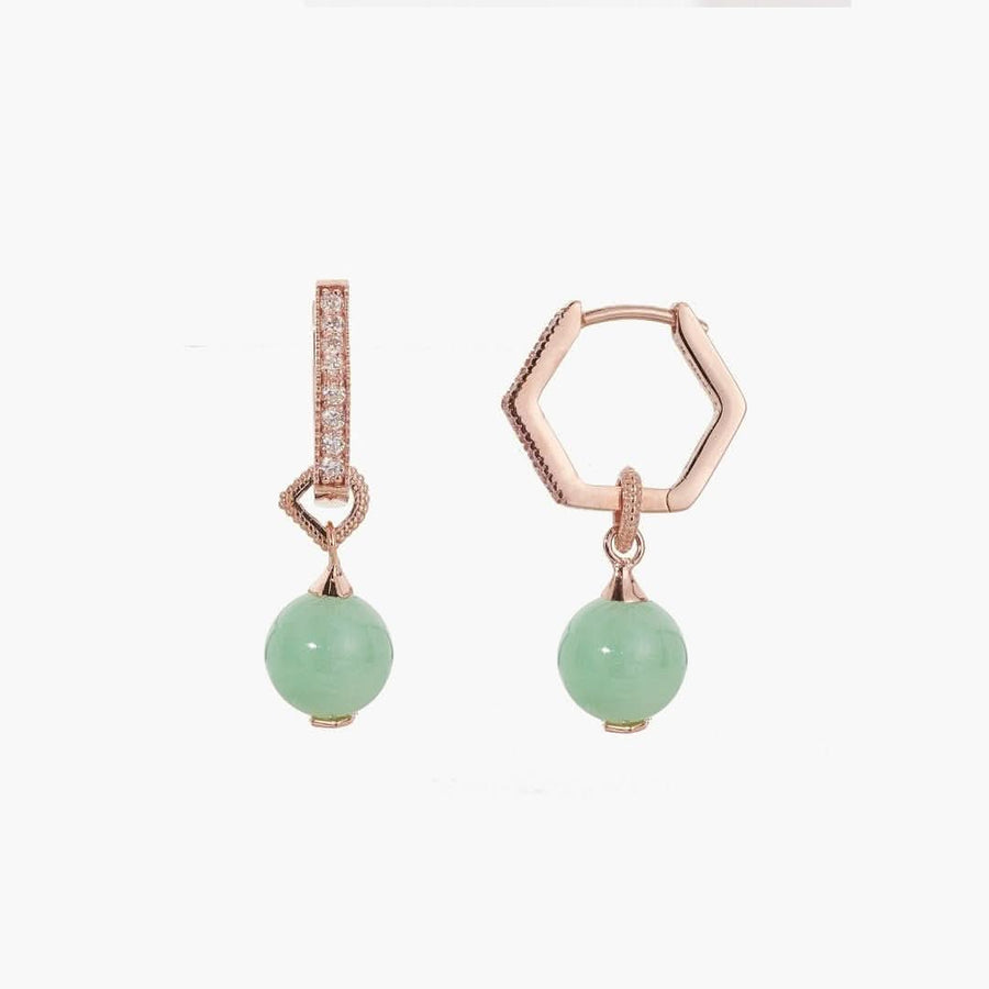 Hexa Hoop Jade Earrings (14K Gold) - Carrie K. 