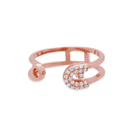 Reborn Safety Pin Bling Rose Gold Ring - Carrie K. 