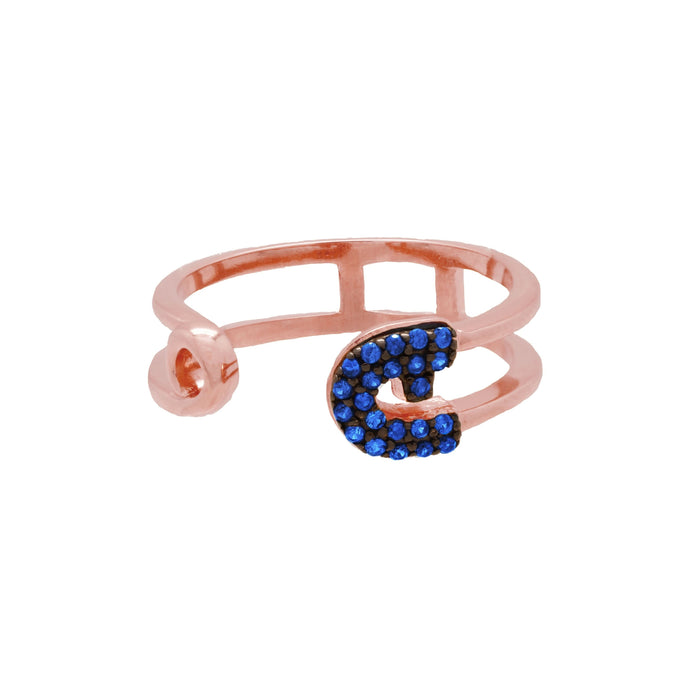 Reborn Safety Pin Bling Rose Gold Ring - Carrie K. 