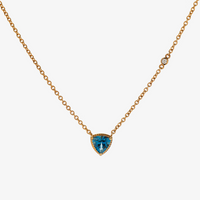 Trilliant Solitaire Necklace (9K Gold) - Carrie K. 