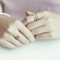 Reborn Safety Pin Bling Rose Gold Ring - Carrie K. 
