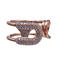 Reborn Large Safety Pin Paved Diamond Ring - Carrie K. 