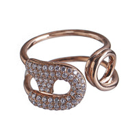Reborn Large Safety Pin Paved Diamond Ring - Carrie K. 