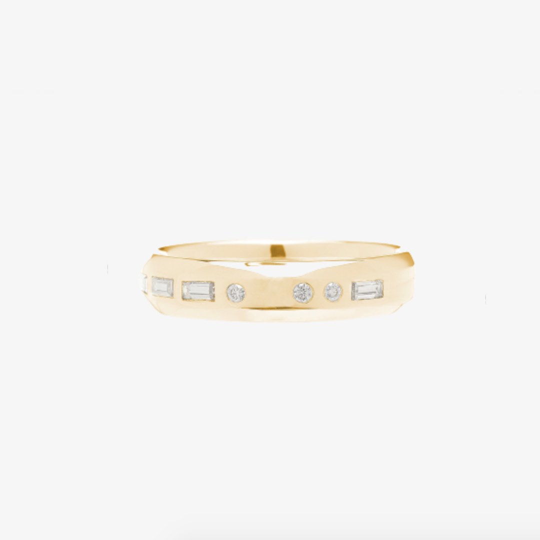 5.2mm Half Round With Morse Code Diamond Initial - Carrie K. 