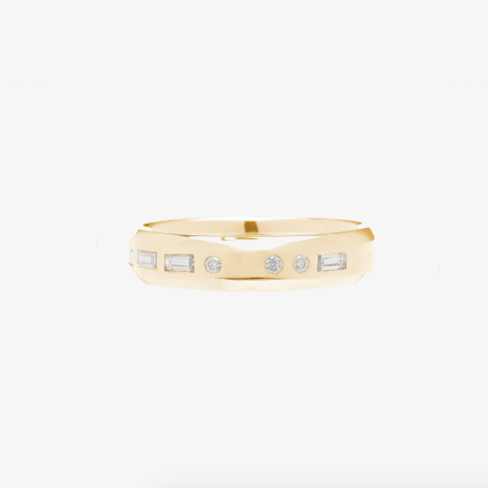 5.2mm Half Round With Morse Code Diamond Initial - Carrie K. 