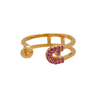 Reborn Safety Pin Bling Yellow Gold Ring - Carrie K. 