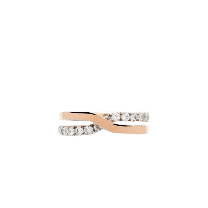Infinity Ring II with Half Diamond Pave Ring - Carrie K. 