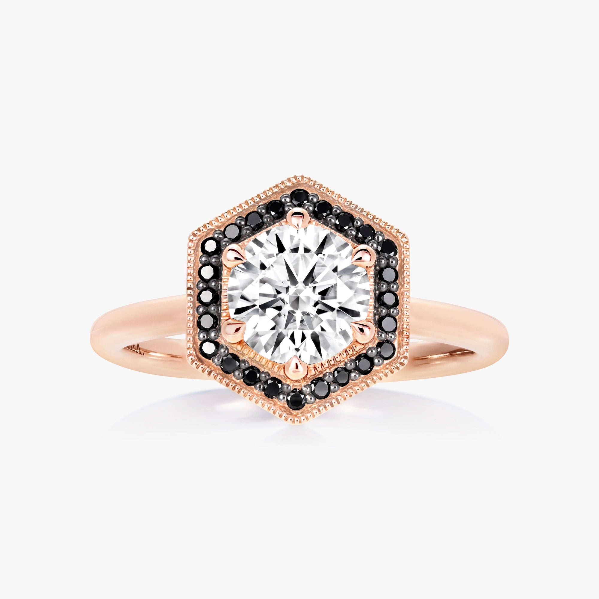 Fine Hexa Halo Ring (Black Diamonds) - Carrie K. 