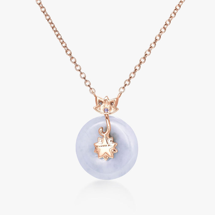 Lotus Lavender Jade Coin Necklace - Carrie K. 